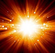 Photo shows an explosion of light to illustrate the start of the universe, compatible to when God said, 'Let there be light.'